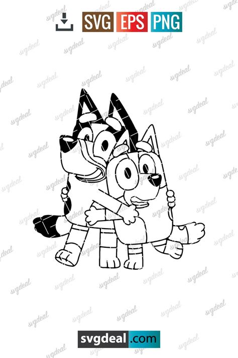 Free Bluey And Bingo Svg - SVGDeal.com