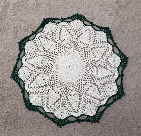 Crochet Doily Pineapple Round Doilycrochet Pineapple Doily | Etsy