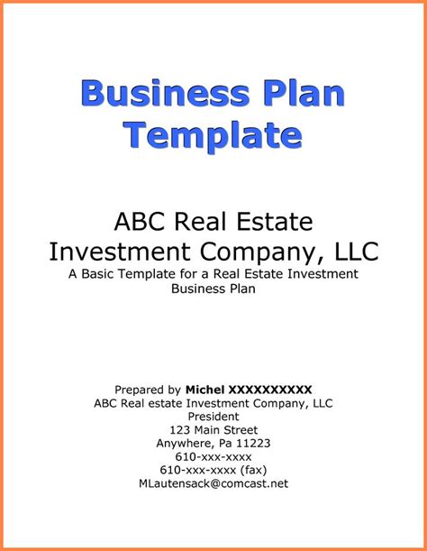 Business Plan Cover Page Template Inspirational Business Plan Cover ...