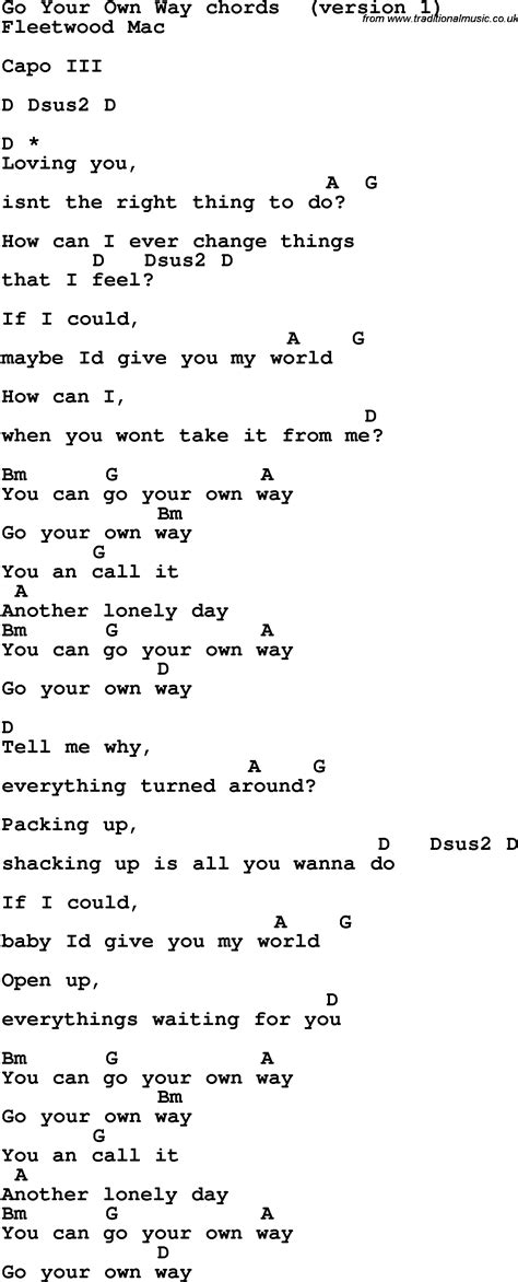 Owning: Go Your Own Way Chords