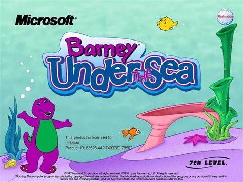 Barney Under the Sea promo art, ads, magazines advertisements - MobyGames