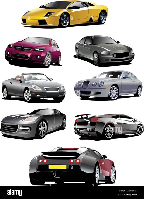 Eight cars on the road. Vector illustration Stock Vector Image & Art ...