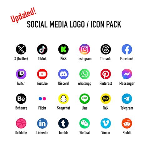 Premium Vector | Round social media icon pack new social media logos and symbols 2023