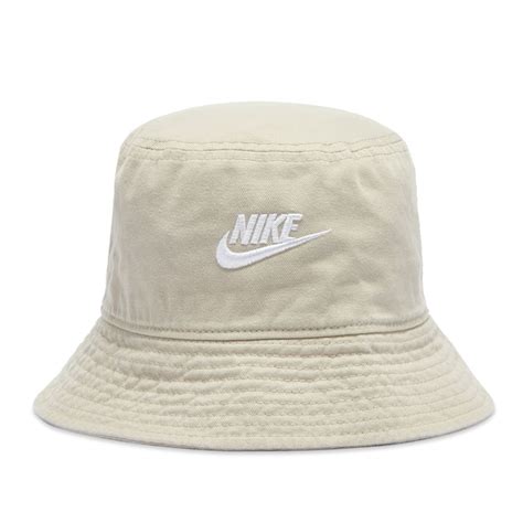 Nike Washed Bucket Hat Light Bone & White | END.