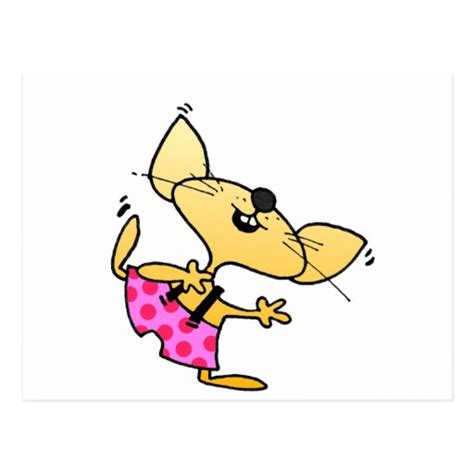 Funny Cartoon Dancing Rat Postcard | Zazzle