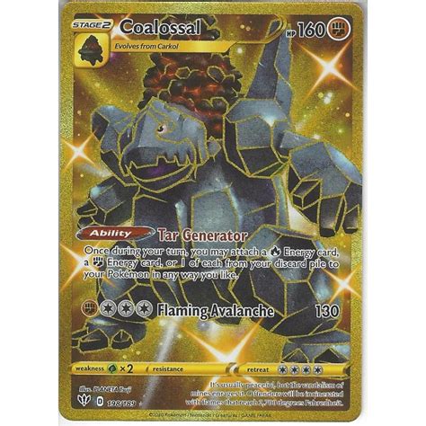 Pokemon Trading Card Game 198/189 Coalossal : Secret Rare Card : SWSH ...