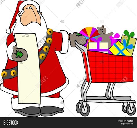 Santa Shopping Cart Image & Photo (Free Trial) | Bigstock