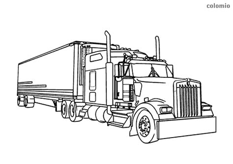 Semi Tractor Trailer Coloring Pages