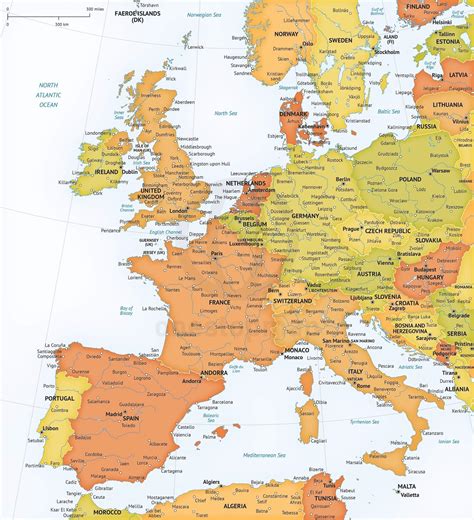 Vector Map of Western Europe Political | One Stop Map