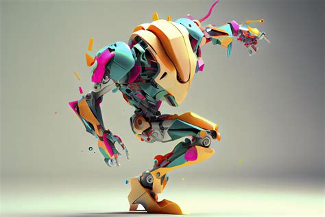 Dancing robot - this colorful robot is dancing to the generative AI ...