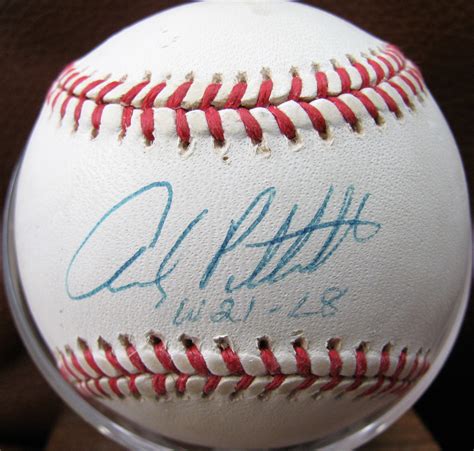 Lot Detail - ANDY PETTITTE "W 21 - L 8" SIGNED BASEBALL w/JSA COA