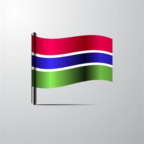 Gambia waving Shiny Flag design vector 14179882 Vector Art at Vecteezy