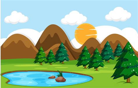 Flat nature landscape day time 433871 Vector Art at Vecteezy