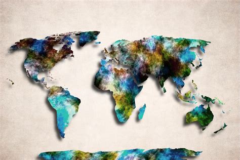 Map Art Of The World - Abstract Design Digital Art by World Art Prints ...