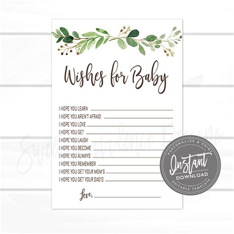 Wishes for Baby Card | Sweet Providence Designs