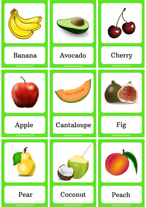 Fruits Flashcards - English4Good - Vocabulary Practice! | Flashcards ...