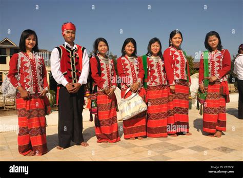 Chin, ethnic minority in traditional costume, Myanmar, Burma Stock Photo, Royalty Free Image ...