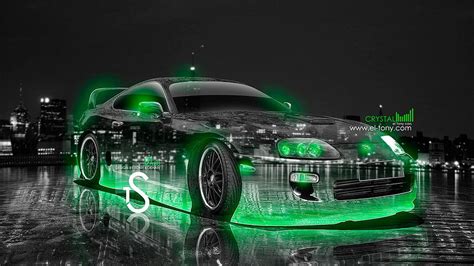 Toyota Supra Crystal City Car 2013, Neon Green Car HD wallpaper | Pxfuel