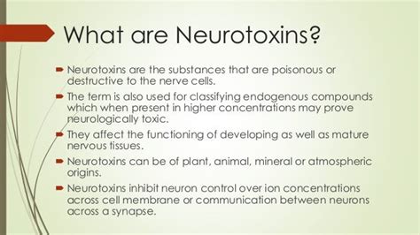 Neurotoxins in Food