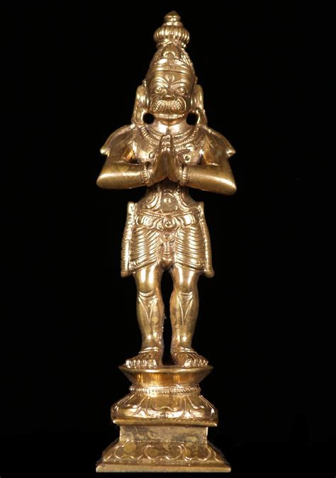 The Loyal Lord Hanuman Bronze Statue 6" (#51b116): Lotus Sculpture