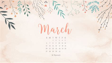 March 2016 free calendar wallpaper – desktop background