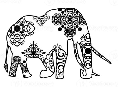Free Elephant Mandala Ornament 22599195 PNG with Transparent Background