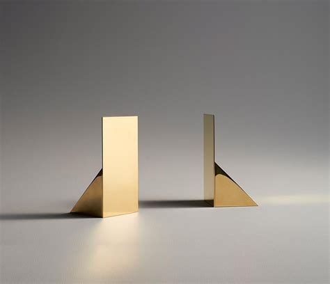 Scandinavian Modern Book Ends in Solid Brass, Minimal Design by Erik ...