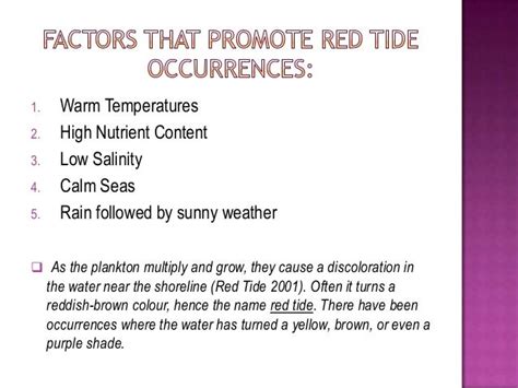 Red tide phenomenon