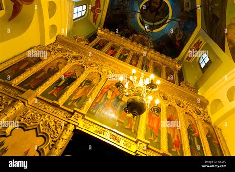 Iconostasis inside St. Basil's Cathedral, Moscow, Russia Stock Photo - Alamy