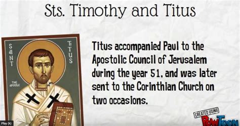 Sts. Timothy and Titus - Teaching Catholic Kids