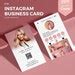 Instagram Business Card QR Code Card Template Design IG Influencer Card for Small Business ...