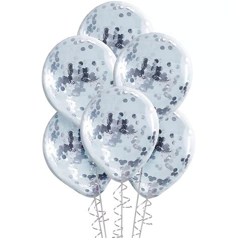 Ginger Ray Silver Confetti Balloons 5ct | Bachelorette Party ...