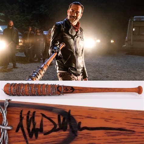 Jeffrey Dean Morgan Signed Lucille "The Walking Dead" Prop Replica Barbed Wire Baseball Bat (JSA ...