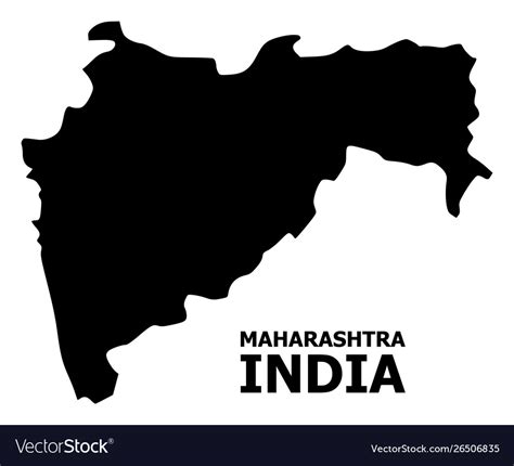 Flat map maharashtra state with caption Royalty Free Vector