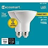 EcoSmart 75-Watt Equivalent BR30 Dimmable Energy Star LED Light Bulb Bright White (4-Pack ...