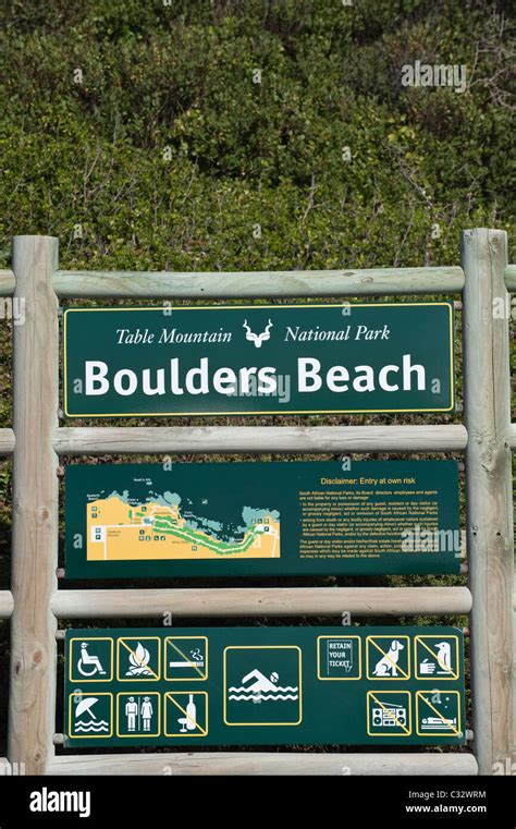 Boulders Beach sign Simon's Town Table Mountain National Park Western ...