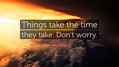 Mary Oliver Quote: “Things take the time they take. Don’t worry.”