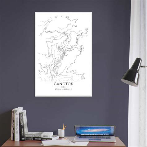 Gangtok India Map Poster, Gangtok City Road Wall Art Print - Custom ...