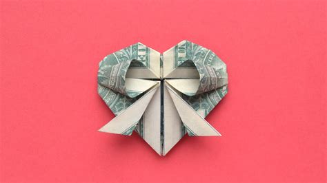 My MONEY HEART WITH BOW | Dollar Origami for Valentine's Day | Tutorial ...