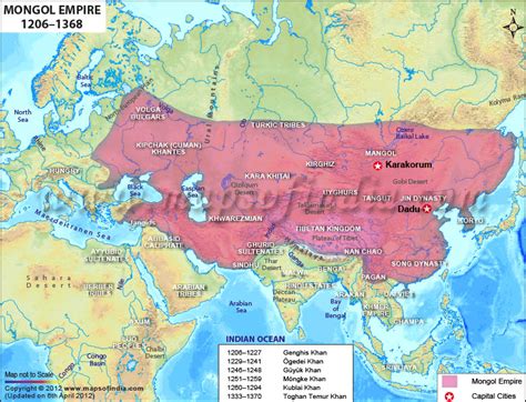 Mongol Dynasty Map, Mongol Empire, Khan Dynasty