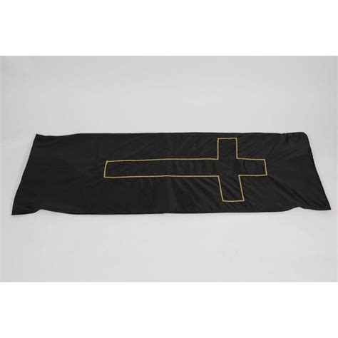 Black Casket Pad With Cross FD102B - Shepherd's Funeral Supplies