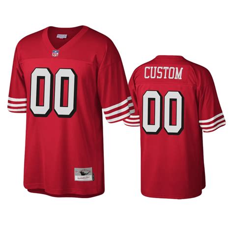 San Francisco 49ers Custom 1994 Scarlet Throwback Legacy Replica Jersey ...