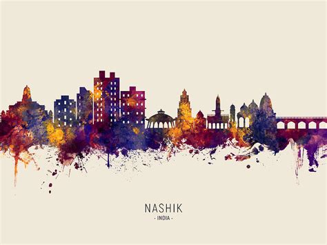 Nashik Skyline India #55 Digital Art by Michael Tompsett - Pixels