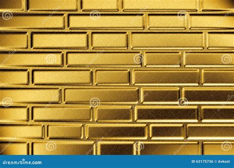 Golden Brick Wall Stock Illustration - Image: 63175736