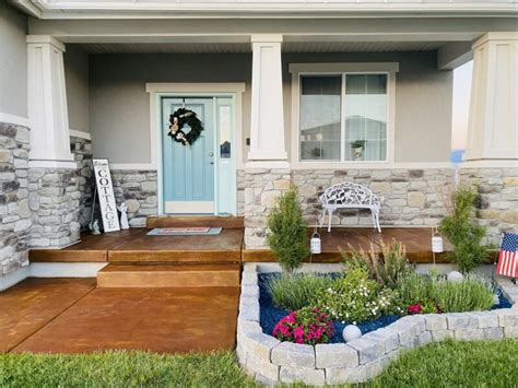 Front Porch Concrete Staining Ideas | Before & After