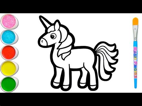 Menggambar Dan Mewarnai Unicorn dengan Pelangi Untuk Anak-anak #206 - Videos For Kids