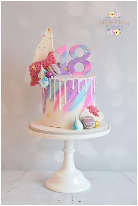 Watercolour Drip Cake 18th Birthday Cake For Girls, Girly Birthday ...