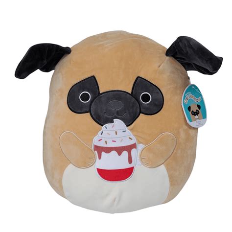 Squishmallows Official Kellytoys Plush 14 Inch Prince the Pug with Hot ...