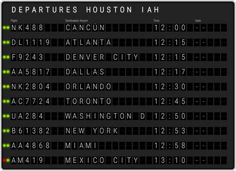 Houston George Bush Intercontinental Airport Departures & [IAH] Flight ...