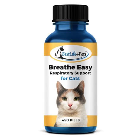 Breathe Easy for Cats - Respiratory Support for Asthma, Cat Cold and Sneezing | Sore throat and ...